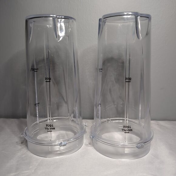 Pair of Ninja Replacement 16oz Blender Cup with Sip and Seal Lids Measurements - Picture 7 of 11